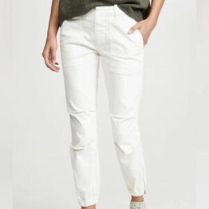 Nili Lotan sz 4 Cropped Military Pant in eggshell white good pre owned condition